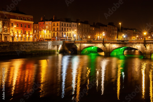 Dublin Night Skyline River View © Artur Bogacki