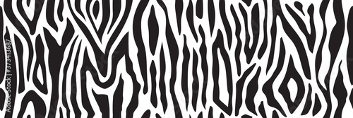 Trendy zebra animal print seamless pattern  flat cartoon vector illustration.