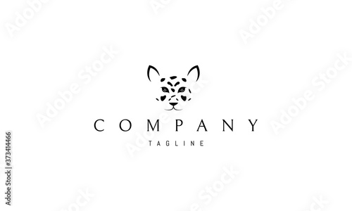 Vector logo on which an abstract image of a leopard face with spots.