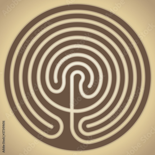 The labyrinth of Knossos, Crete, Greek mythology, vector illustration