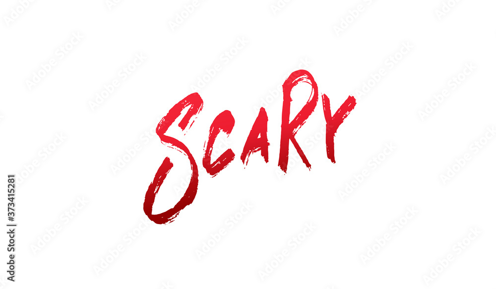 Scary Halloween lettering. Bloody handlettering brush calligraphy