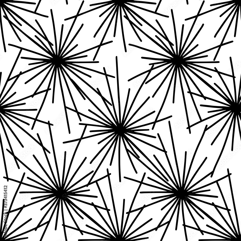 Seamless vector decorative black and white pattern of abstract lined shapes Seamless vector decorative black and white pattern of abstract lined shapes