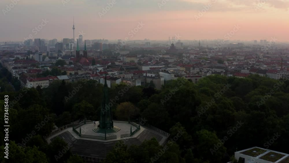 Germany Berlin Aerial at sunrise Germany Berlin Aerial at sunrise