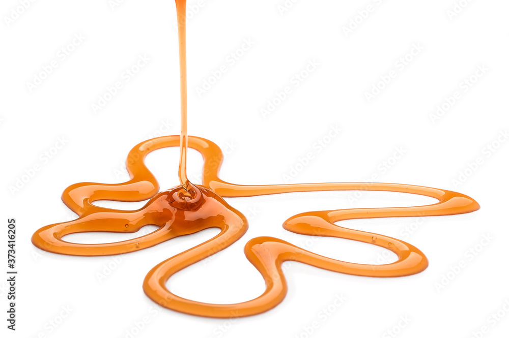 Liquid caramel isolated on white Liquid caramel isolated on white