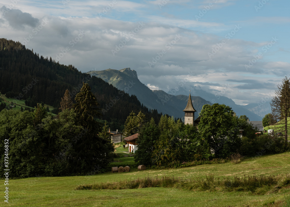 A village in the Regional Park Gruyère Pays-d'Enhaut, Switzerland 