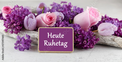 Tableau sur toile Heute Ruhetag