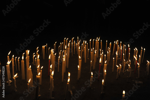 Lighted candles on the ground to protest against section 377 of the Indian Penal Code.
