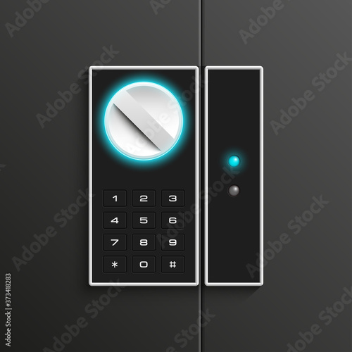 Steel safe pin code entry panel image. Armored box background. Door safe bank vault combination lock. Reliable Data Protection. Long-term savings. Deposit box safe icon.Protection personal information