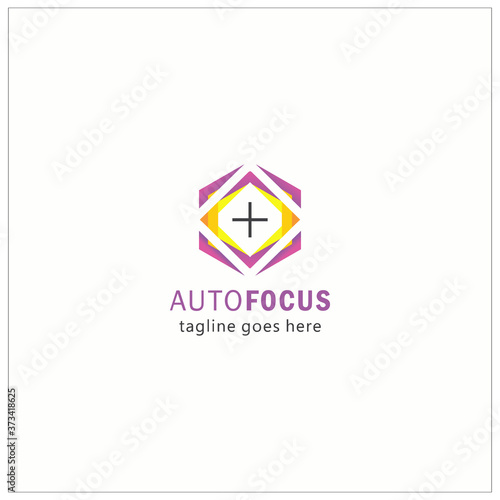 Free Download Stock Vector Abstract Hexagon Plus and Rectangular Shape Logo Design - GFXLoad