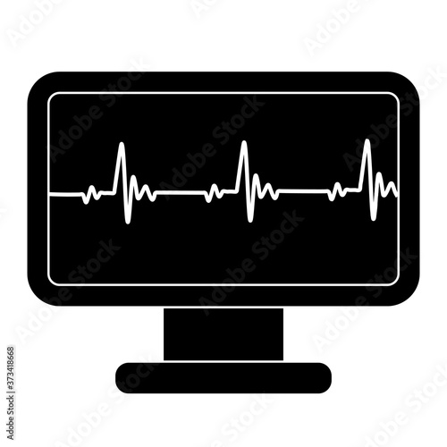 Cardiogram. Heart beat icon. Heartbeat line. Electrocardiogram on monitor