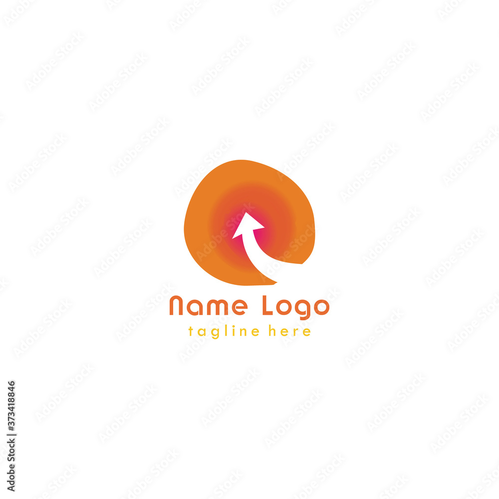 Obraz premium Stock Vector Unique Orange Stam Cells with Arrow for a Business Company