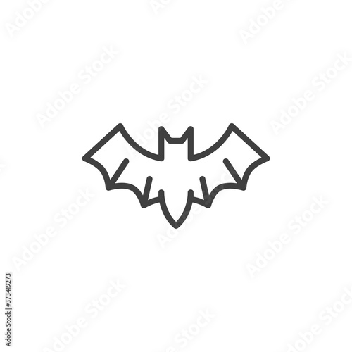 Halloween bat line icon. linear style sign for mobile concept and web design. Flying bat outline vector icon. Symbol, logo illustration. Vector graphics