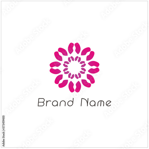 Stock Vector Mandala Ornament Logo Blossom Flower Unique Ethnic Beauty Design