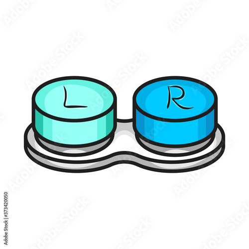Isolated object of container and lenses icon. Web element of container and contact vector icon for stock.