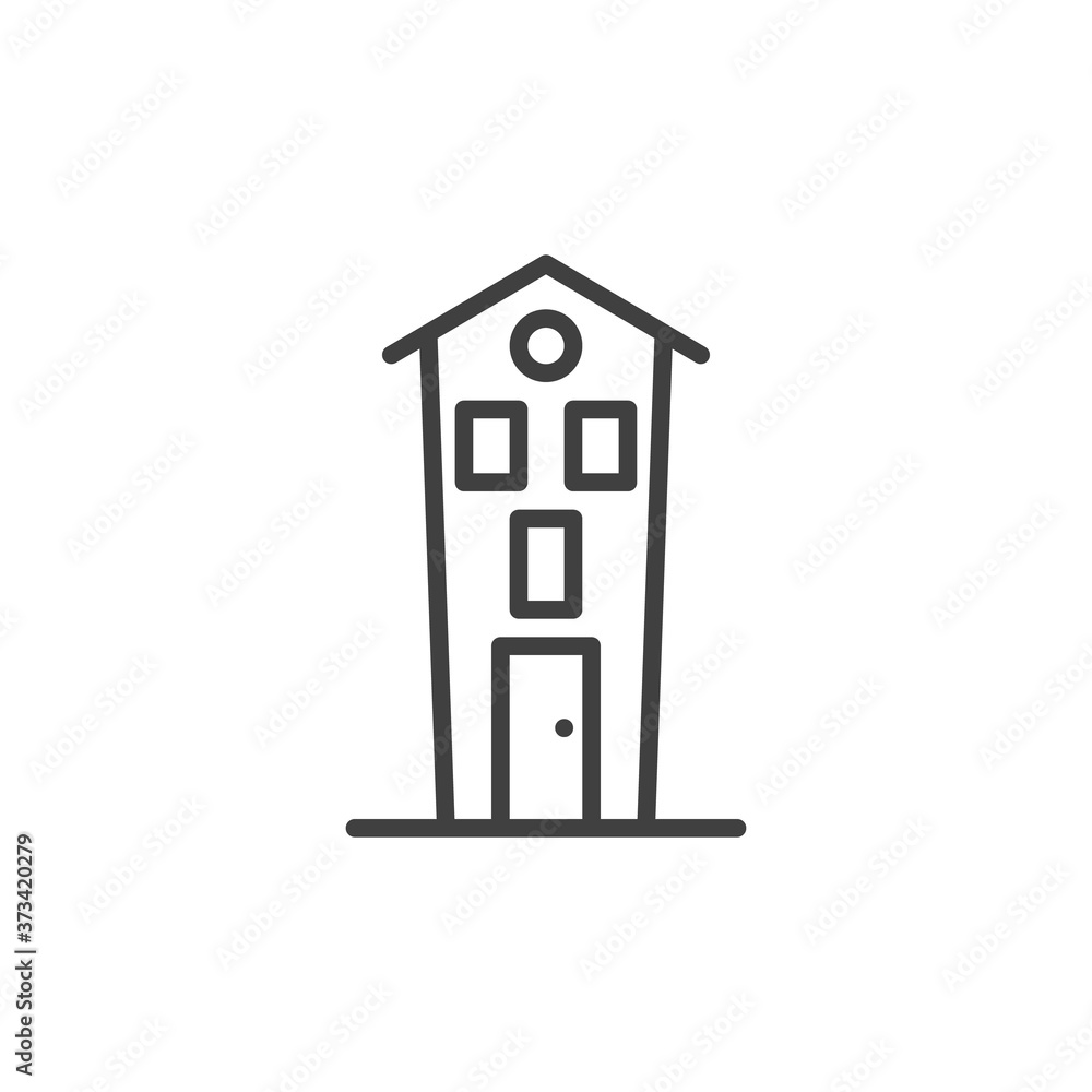 Haunted house line icon. linear style sign for mobile concept and web design. Halloween house outline vector icon. Symbol, logo illustration. Vector graphics Haunted house line icon. linear style sign for mobile concept and web design. Halloween house outline vector icon. Symbol, logo illustration. Vector graphics