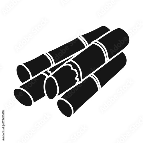Isolated object of stem and sugar symbol. Web element of stem and cane stock symbol for web.