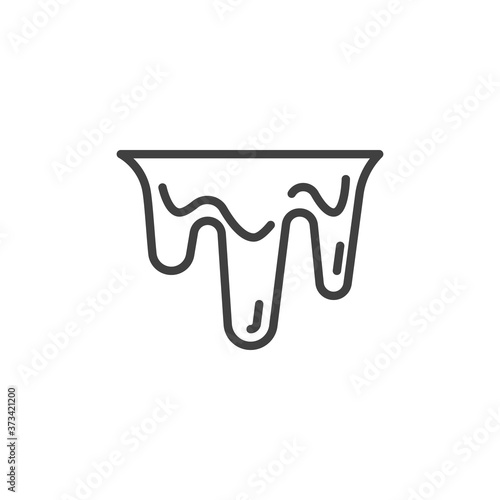 Dripping slime line icon. linear style sign for mobile concept and web design. Halloween slime outline vector icon. Symbol, logo illustration. Vector graphics