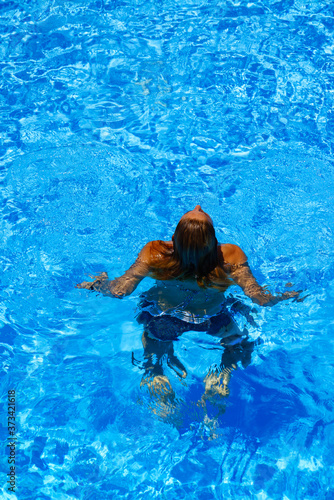 woman at the swimming pool