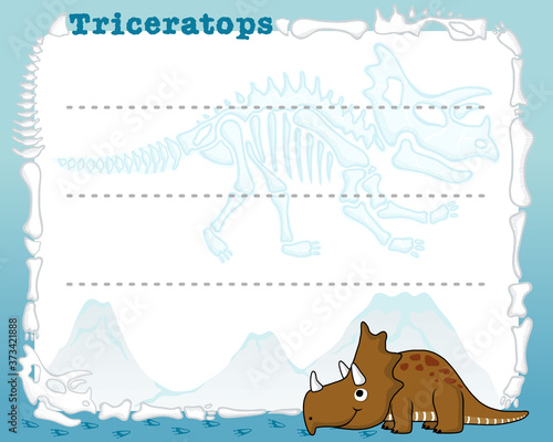 frame border of dinosaur for kids party invitation card template.