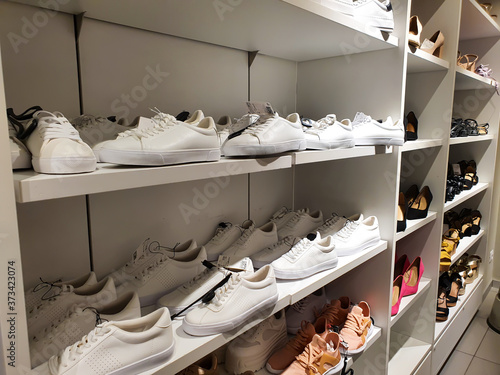 footwear displayed in the store during sales periods