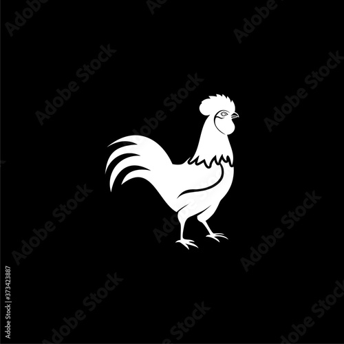 Rooster bird icon isolated on dark background