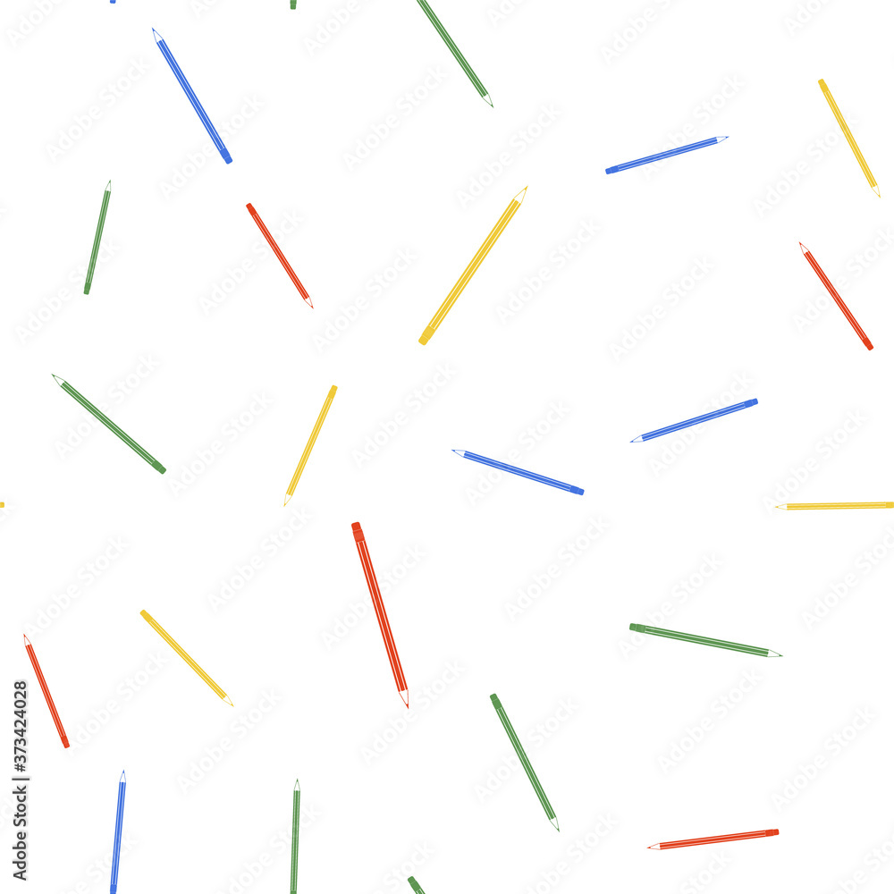 Color Pencil with eraser icon isolated seamless pattern on white background. Education sign. Drawing and educational tools. School office symbol. Vector. Color Pencil with eraser icon isolated seamless pattern on white background. Education sign. Drawing and educational tools. School office symbol. Vector.