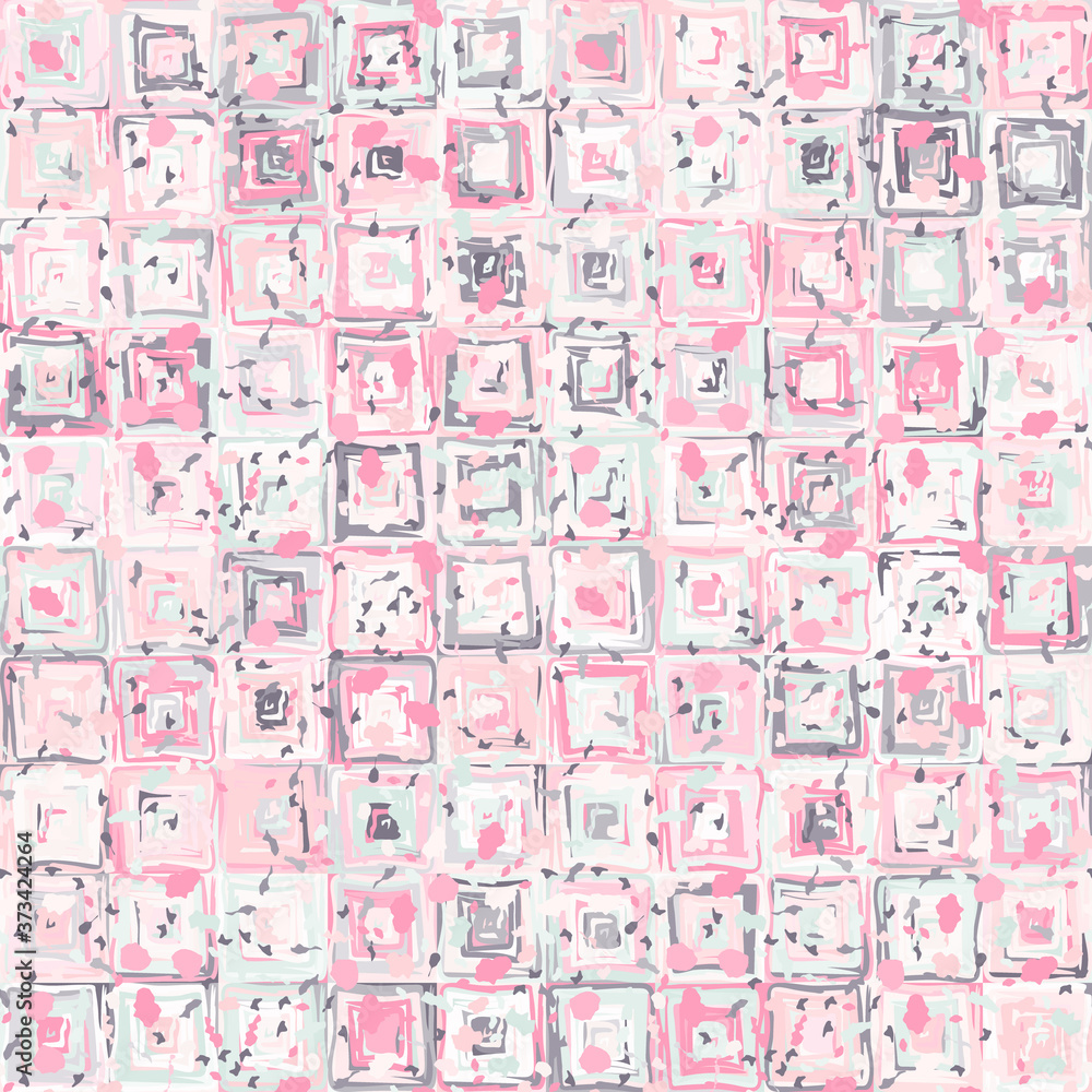 Seamless checkered pattern made up of spiral squares. Randomly colored. Harmoniously selected paints. Seamless checkered pattern made up of spiral squares. Randomly colored. Harmoniously selected paints.
