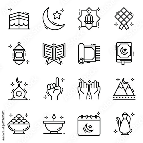 
Pack of Ramadan line Icons 
