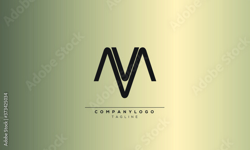 MV VM Abstract initial monogram letter alphabet logo design