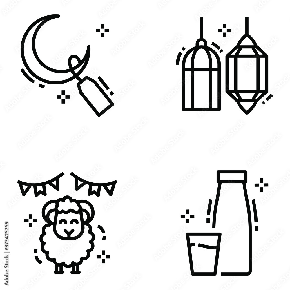 Pack of Eid and Decoration line Icons
Pack of Eid and Decoration line Icons