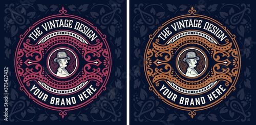 Vintage Gin label. Vector layered