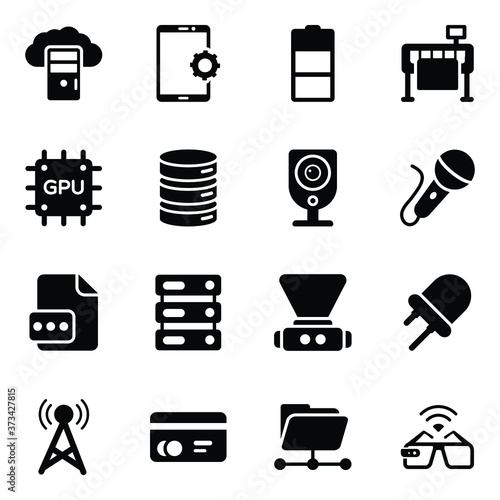 
Technological Gadgets Icons in Modern solid Style Pack 
