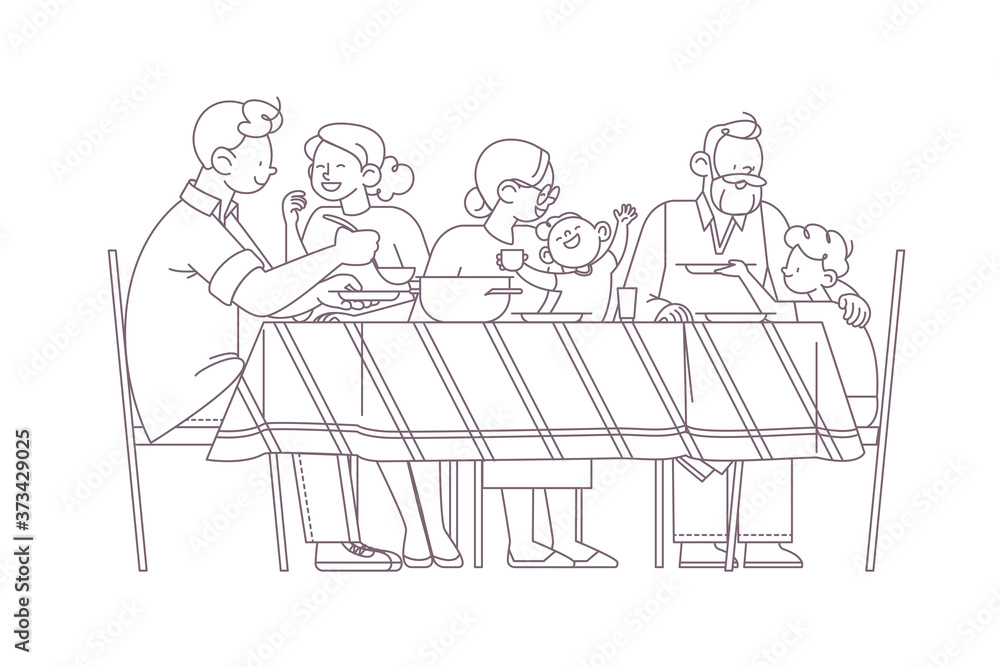 Family At The Table Portrait Happy Parents Grandparents And Children family-at-the-table-portrait-happy-parents-grandparents-and-children