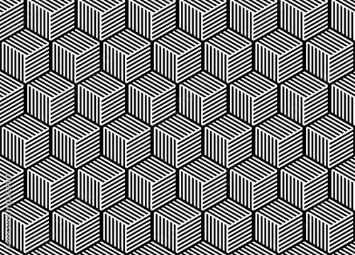 Abstract. black and white geometric line background pattern seamless design for mask face, pillow, clothing, fabric, gift wrap. Vector.