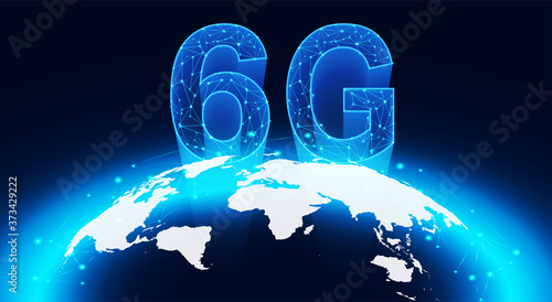 6G new wireless internet wifi connection. Global network high speed innovation connection. technology background. vector.