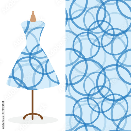 Womens long dress mock up with bright seamless 