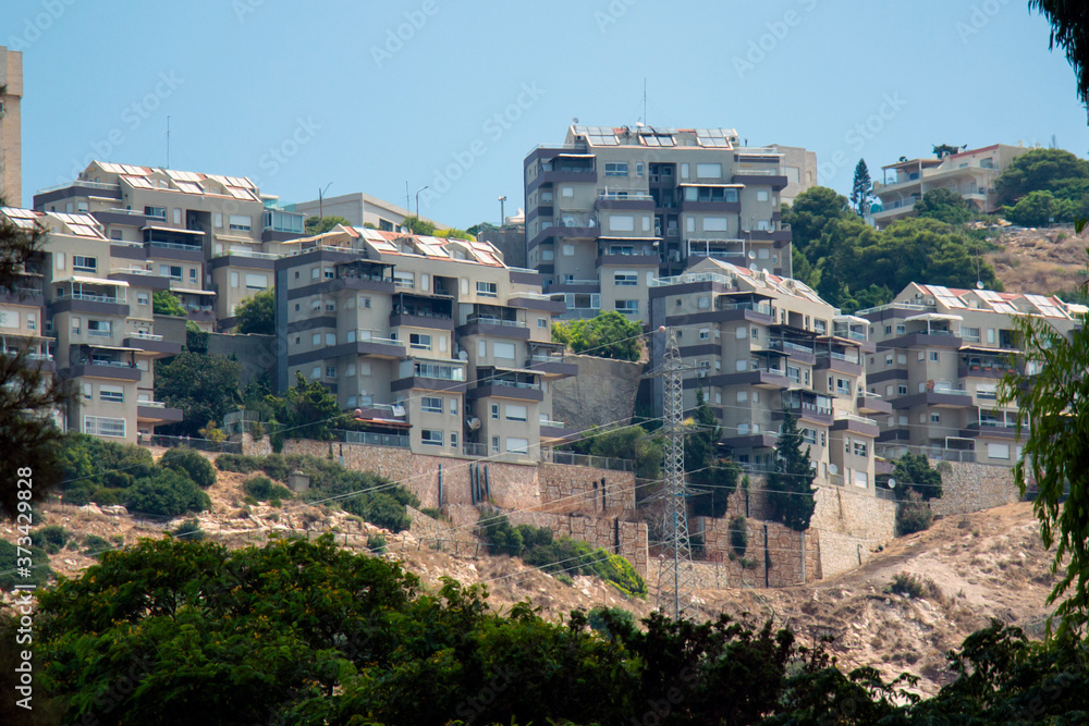 Naklejka premium panoramic view of city haifa