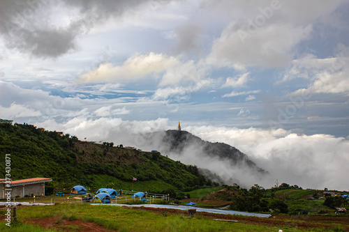 clouds over the mountains