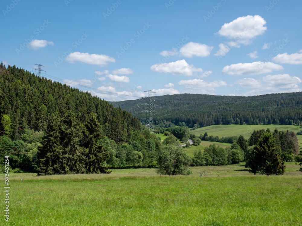 Aussicht auf den Thüringer Wald Mittelgebirge in Deutschland