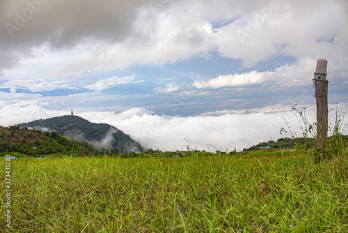 landscape with clouds and mountains