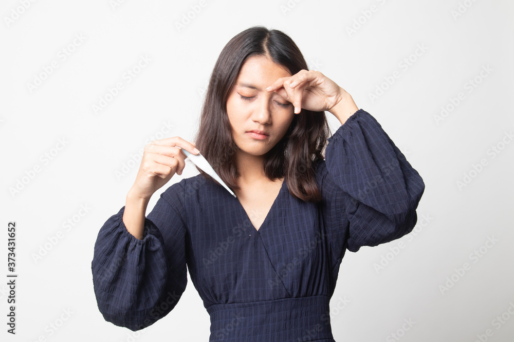 Young Asian woman got sick and flu. Young Asian woman got sick and flu.