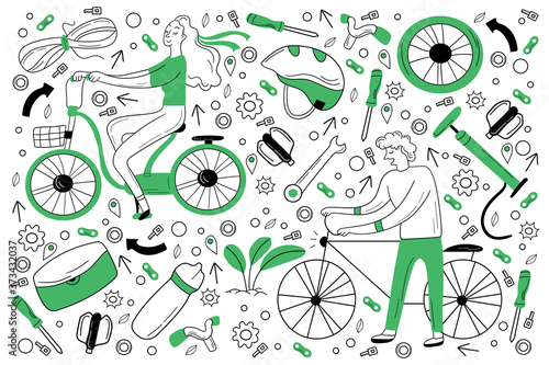 Bicycle doodle set