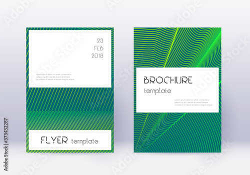 Stylish cover design template set. Green abstract 