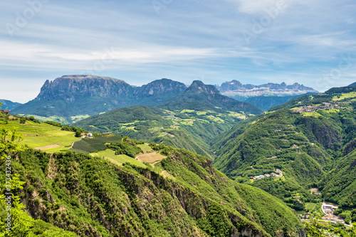 Landscape view of the mountains in South Tyrol, Renon-Ritten region, Italy.