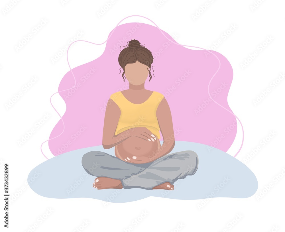 pregnant woman doing yoga