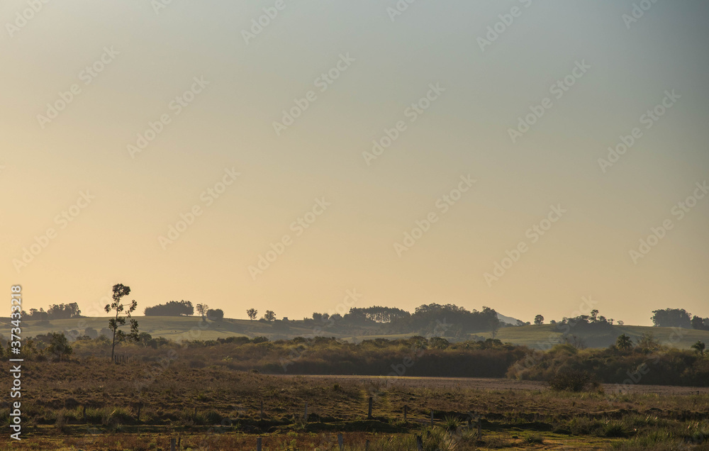 Rural landscape of the general fields in the border biome of Brazil and Uruguay