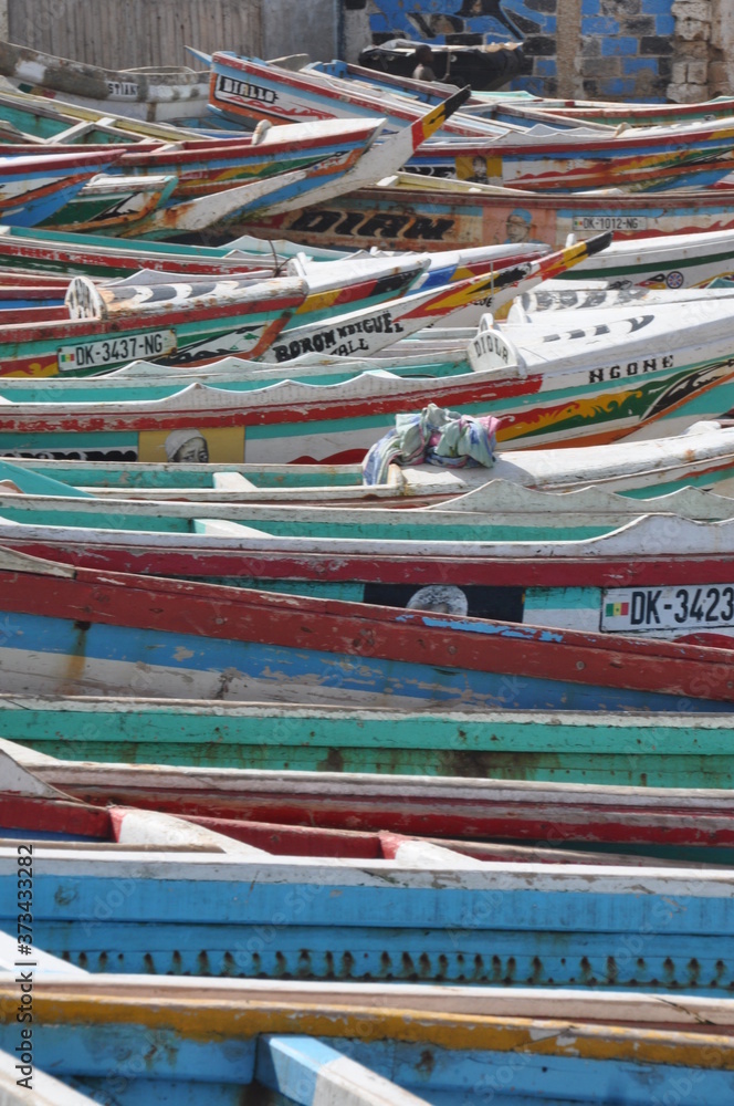 fishing boats on Senegalese coast fishing boats on Senegalese coast