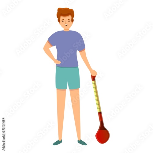 Hurling player icon. Cartoon of hurling player vector icon for web design isolated on white background