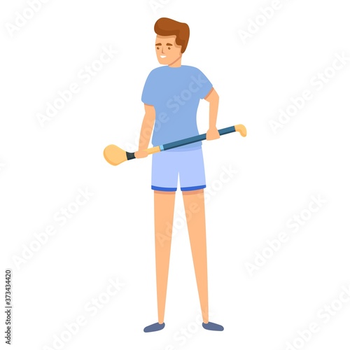Hurling sunday game icon. Cartoon of hurling sunday game vector icon for web design isolated on white background