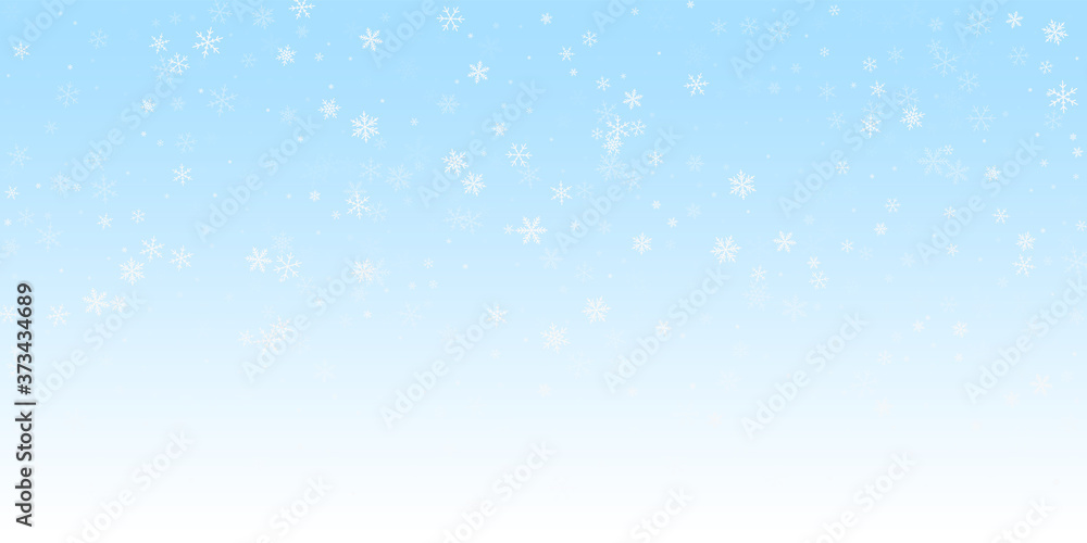 Sparse snowfall Christmas background. Subtle flyin